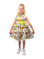 Платье для девочки О54027 (желтый-розовый)