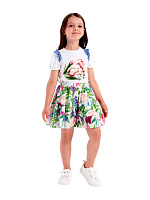 Юбка-шорты для девочки О57238 (синий-розовый)