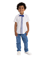 Верхняя сорочка для мальчика О46469 (белый-синий)