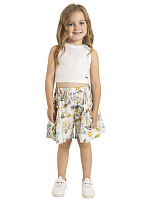 Юбка-шорты для девочки О56897 (белый-желтый)
