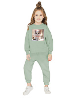 Комп.:джемп.,брюки для девочки О66774 (зеленый)