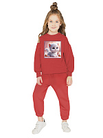 Комп.:джемп.,брюки для девочки О66774 (красный)