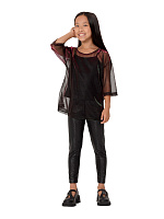 Блузка для девочки О87188 (черный-розовый)