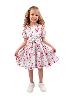 Платье для девочки О54743 (белый-красный)