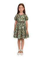 Платье для девочки О54743 (зеленый-желтый)