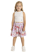 Юбка-шорты для девочки О56897 (белый-сиреневый)